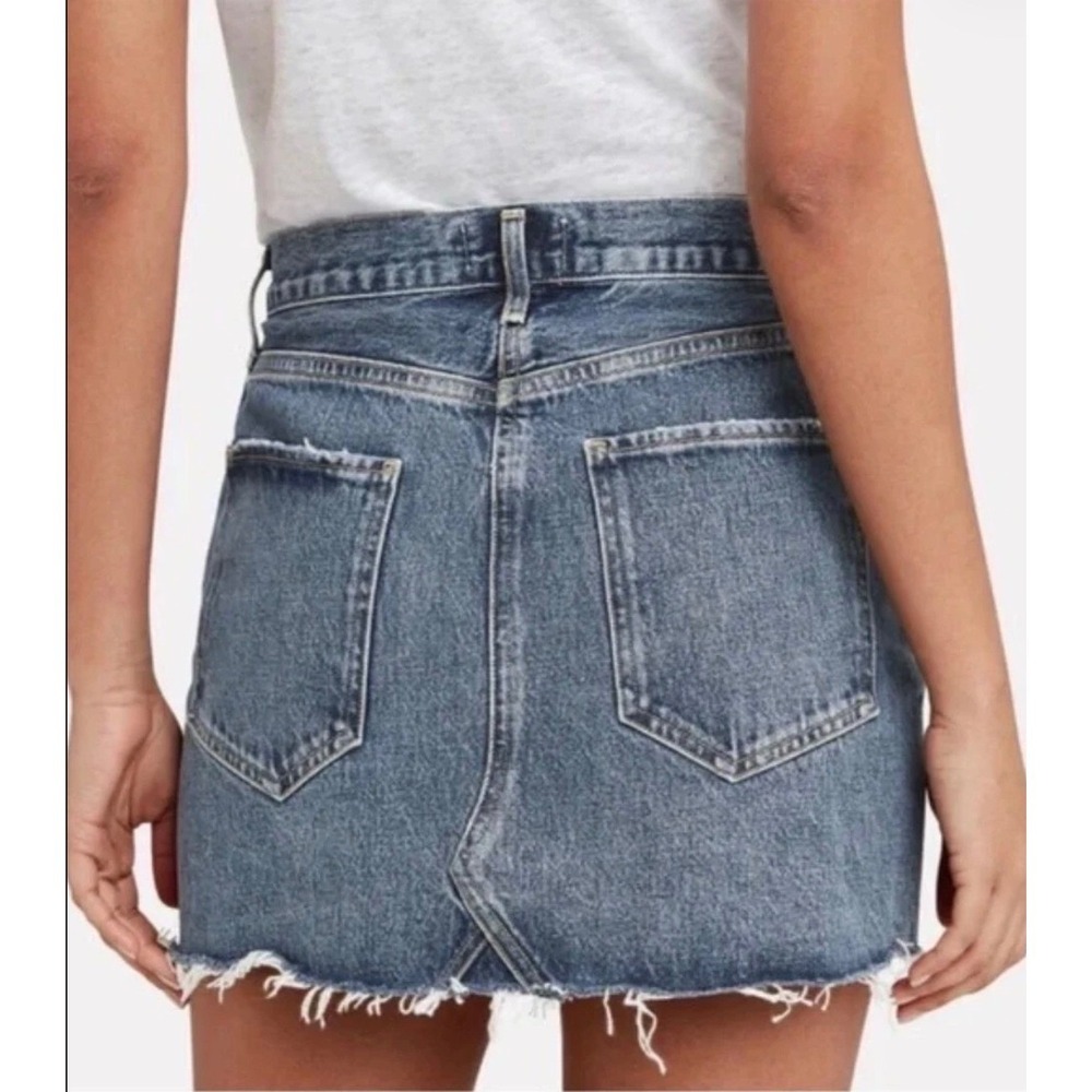 AGOLDE Ada High Rise Mid Thigh Jean Denim Skirt Ransom Blue 28 - Picture 3 of 6